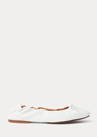 Ballerines blanches Ralph Lauren The Pony pour femmes