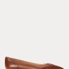 Ballerines plates en cuir bruni Loraine de Ralph Lauren pour femmes Ballerines plates en cuir bruni Loraine de Ralph Lauren pour femmes