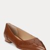 Ballerines plates en cuir bruni Loraine de Ralph Lauren pour femmes Ballerines plates en cuir bruni Loraine de Ralph Lauren pour femmes