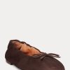 Ballerines plates en daim marron Ralph Lauren pour femme Ballerines plates en daim marron Ralph Lauren pour femme