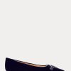 Ballerines plates en velours bleu marine Ralph Lauren Lilah pour femmes Ballerines plates en velours bleu marine Ralph Lauren Lilah pour femmes