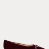 Ballerines plates en velours bordeaux Ralph Lauren Lilah pour femmes