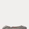 Ballerines plates grises Ralph Lauren The Suede Pony pour femmes Ballerines plates grises Ralph Lauren The Suede Pony pour femmes