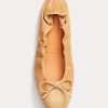 Ballerines plates kaki Ralph Lauren The Suede Pony pour femmes Ballerines plates kaki Ralph Lauren The Suede Pony pour femmes