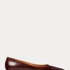 Ballerines plates marron en cuir de veau Kendrya pour femme Ralph Lauren Ballerines plates marron en cuir de veau Kendrya pour femme Ralph Lauren