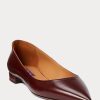 Ballerines plates marron en cuir de veau Kendrya pour femme Ralph Lauren Ballerines plates marron en cuir de veau Kendrya pour femme Ralph Lauren