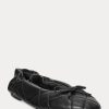 Ballerines plates noires en cuir d&rsquo;agneau matelassé Ralph Lauren pour femmes