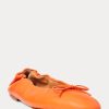 Ballerines plates orange Ralph Lauren The Pony pour femmes Ballerines plates orange Ralph Lauren The Pony pour femmes