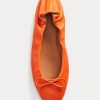 Ballerines plates orange Ralph Lauren The Pony pour femmes Ballerines plates orange Ralph Lauren The Pony pour femmes