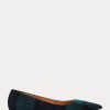 Ballerines plates vertes à carreaux noires Kendrya de Ralph Lauren pour femmes Ballerines plates vertes à carreaux noires Kendrya de Ralph Lauren pour femmes