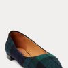 Ballerines plates vertes à carreaux noires Kendrya de Ralph Lauren pour femmes Ballerines plates vertes à carreaux noires Kendrya de Ralph Lauren pour femmes