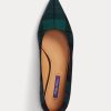 Ballerines plates vertes à carreaux noires Kendrya de Ralph Lauren pour femmes Ballerines plates vertes à carreaux noires Kendrya de Ralph Lauren pour femmes