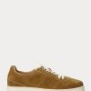 Baskets basses en daim marron Ralph Lauren Court pour homme
