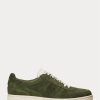 Baskets basses en daim olive Ralph Lauren Court pour homme