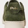 Baskets basses en daim olive Ralph Lauren Court pour homme