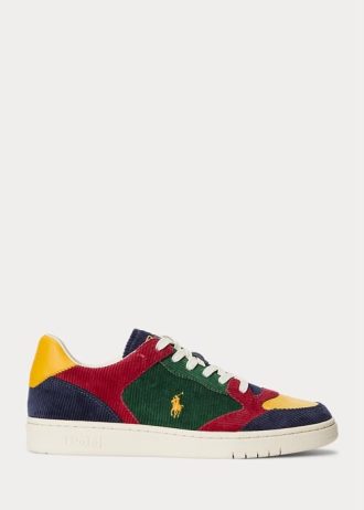Baskets basses multicolores en velours côtelé Ralph Lauren Court pour homme
