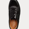 Baskets basses noires en daim et cuir Ralph Lauren Jinett pour femmes Baskets basses noires en daim et cuir Ralph Lauren Jinett pour femmes