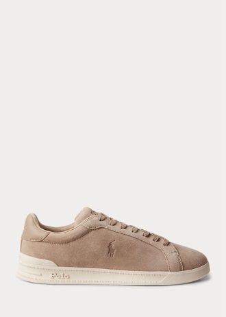 Baskets beiges en daim Heritage Court II pour homme Ralph Lauren