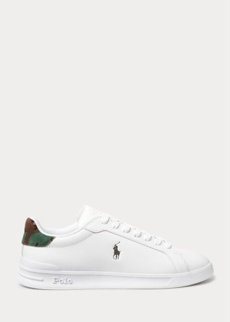 Baskets blanches/camouflage Ralph Lauren Heritage Court II pour homme