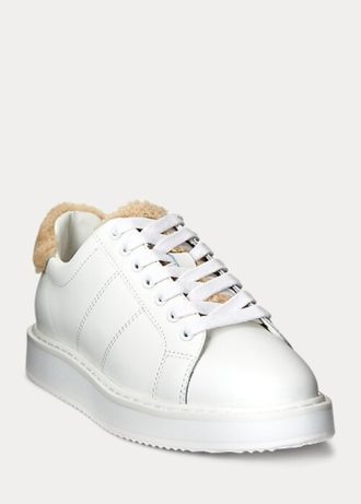 Baskets blanches en cuir Angeline IV Action pour femmes de Ralph Lauren