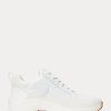 Baskets blanches en cuir et daim Ralph Lauren Reaghan pour femmes Baskets blanches en cuir et daim Ralph Lauren Reaghan pour femmes