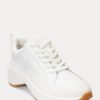 Baskets blanches en cuir et daim Ralph Lauren Reaghan pour femmes Baskets blanches en cuir et daim Ralph Lauren Reaghan pour femmes