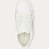 Baskets blanches en cuir et daim Ralph Lauren Reaghan pour femmes Baskets blanches en cuir et daim Ralph Lauren Reaghan pour femmes
