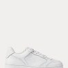 Baskets blanches en cuir Ralph Lauren Court pour femmes Baskets blanches en cuir Ralph Lauren Court pour femmes