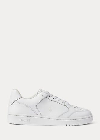 Baskets blanches en cuir Ralph Lauren Court pour femmes