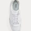Baskets blanches en cuir Ralph Lauren Court pour femmes Baskets blanches en cuir Ralph Lauren Court pour femmes