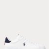 Baskets blanches en cuir Ralph Lauren Heritage Court II pour homme Baskets blanches en cuir Ralph Lauren Heritage Court II pour homme