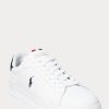 Baskets blanches en cuir Ralph Lauren Heritage Court II pour homme Baskets blanches en cuir Ralph Lauren Heritage Court II pour homme