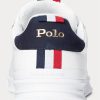 Baskets blanches en cuir Ralph Lauren Heritage Court II pour homme Baskets blanches en cuir Ralph Lauren Heritage Court II pour homme
