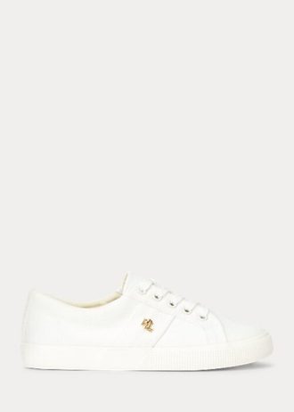 Baskets blanches en toile Ralph Lauren Janson II pour femmes
