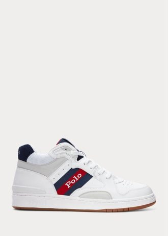 Baskets blanches Ralph Lauren Court Mid Pro pour homme