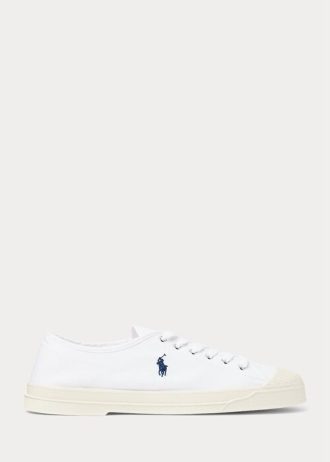 Baskets à bout droit en toile Essence 100 Ralph Lauren blanches et bleu marine pour homme