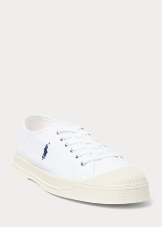 Baskets à bout droit en toile Essence 100 Ralph Lauren blanches et bleu marine pour homme