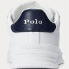 Baskets en cuir blanc/bleu marine Ralph Lauren Heritage Court II pour homme