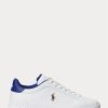Baskets en cuir blanc/bleu roi Ralph Lauren Heritage Court II pour homme Baskets en cuir blanc/bleu roi Ralph Lauren Heritage Court II pour homme