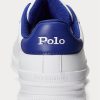 Baskets en cuir blanc/bleu roi Ralph Lauren Heritage Court II pour homme Baskets en cuir blanc/bleu roi Ralph Lauren Heritage Court II pour homme