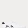 Baskets en cuir blanches et noires à logo Longwood pour homme Ralph Lauren Baskets en cuir blanches et noires à logo Longwood pour homme Ralph Lauren