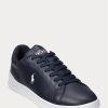 Baskets en cuir bleu marine/blanc Ralph Lauren Heritage Court II pour homme