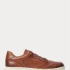 Baskets en cuir marron Ralph Lauren Court pour homme