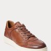 Baskets en cuir marron Ralph Lauren Court pour homme