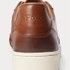Baskets en cuir marron Ralph Lauren Court pour homme