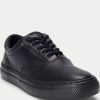 Baskets en cuir noires Ralph Lauren Bryn pour femmes Baskets en cuir noires Ralph Lauren Bryn pour femmes