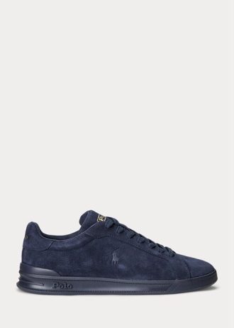 Baskets en daim bleu marine Ralph Lauren Heritage Court II pour homme