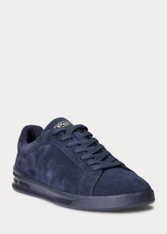 Baskets en daim bleu marine Ralph Lauren Heritage Court II pour homme