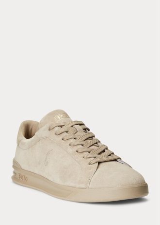 Baskets en daim kaki Ralph Lauren Heritage Court II pour homme