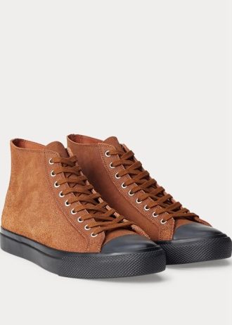 Baskets en daim marron Ralph Lauren Mayport pour homme